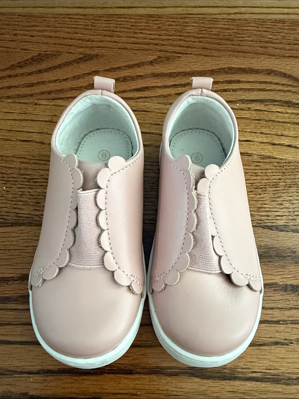 Girls' Pink Scalloped Slip-On Sneakers
